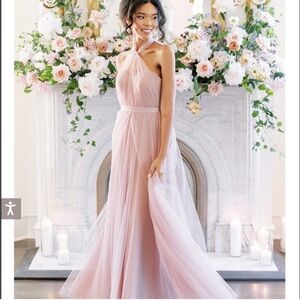 Revelry Rosalie Peek A Boo Pink Tulle Dress